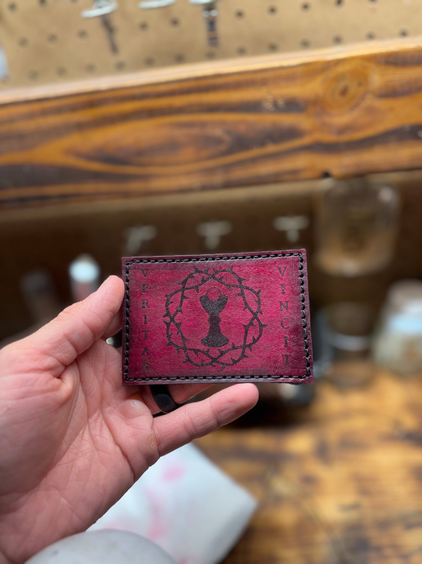 Leather "Veritas Vincit" Patch