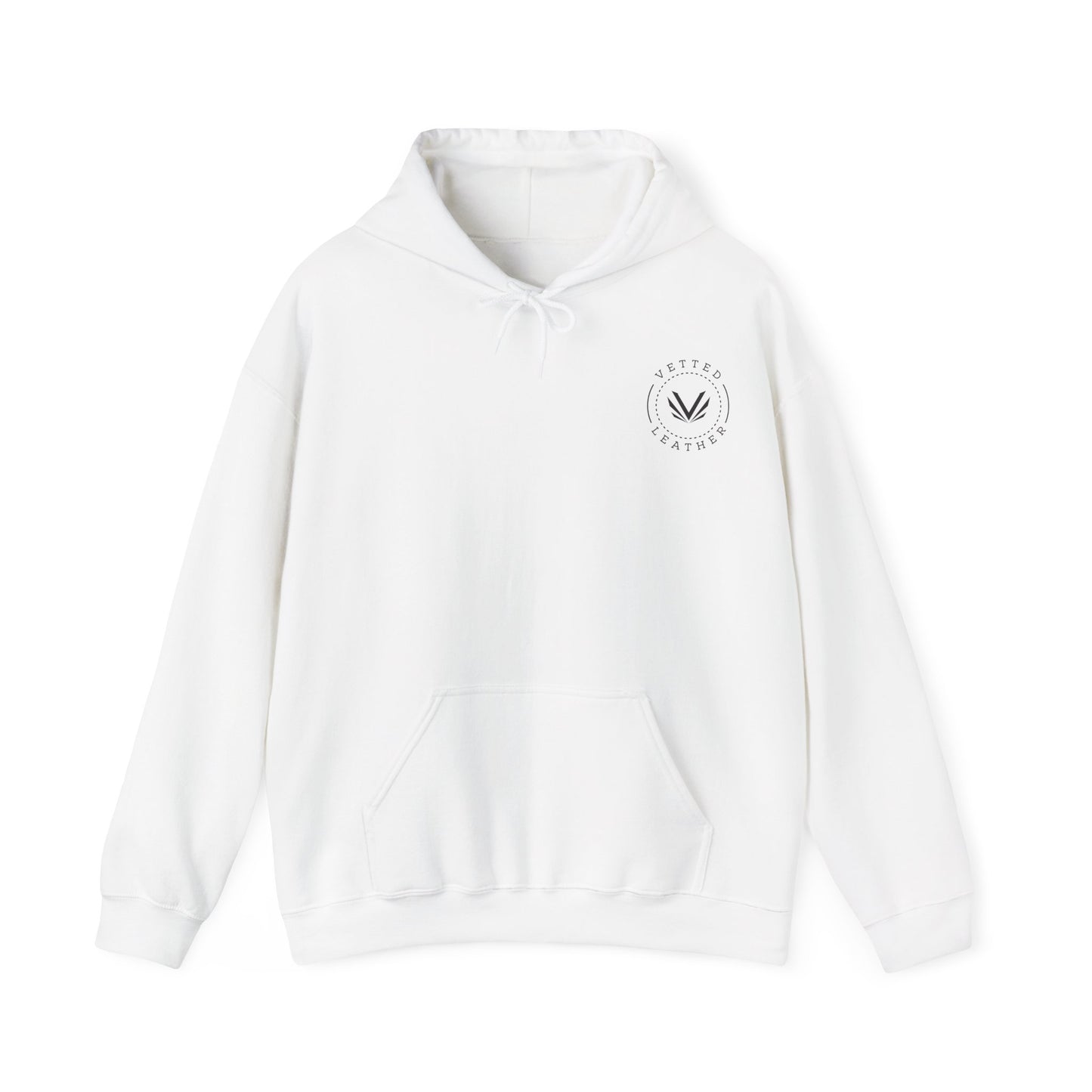 Vetted Leather Hoodie EMBROIDERED Gildan