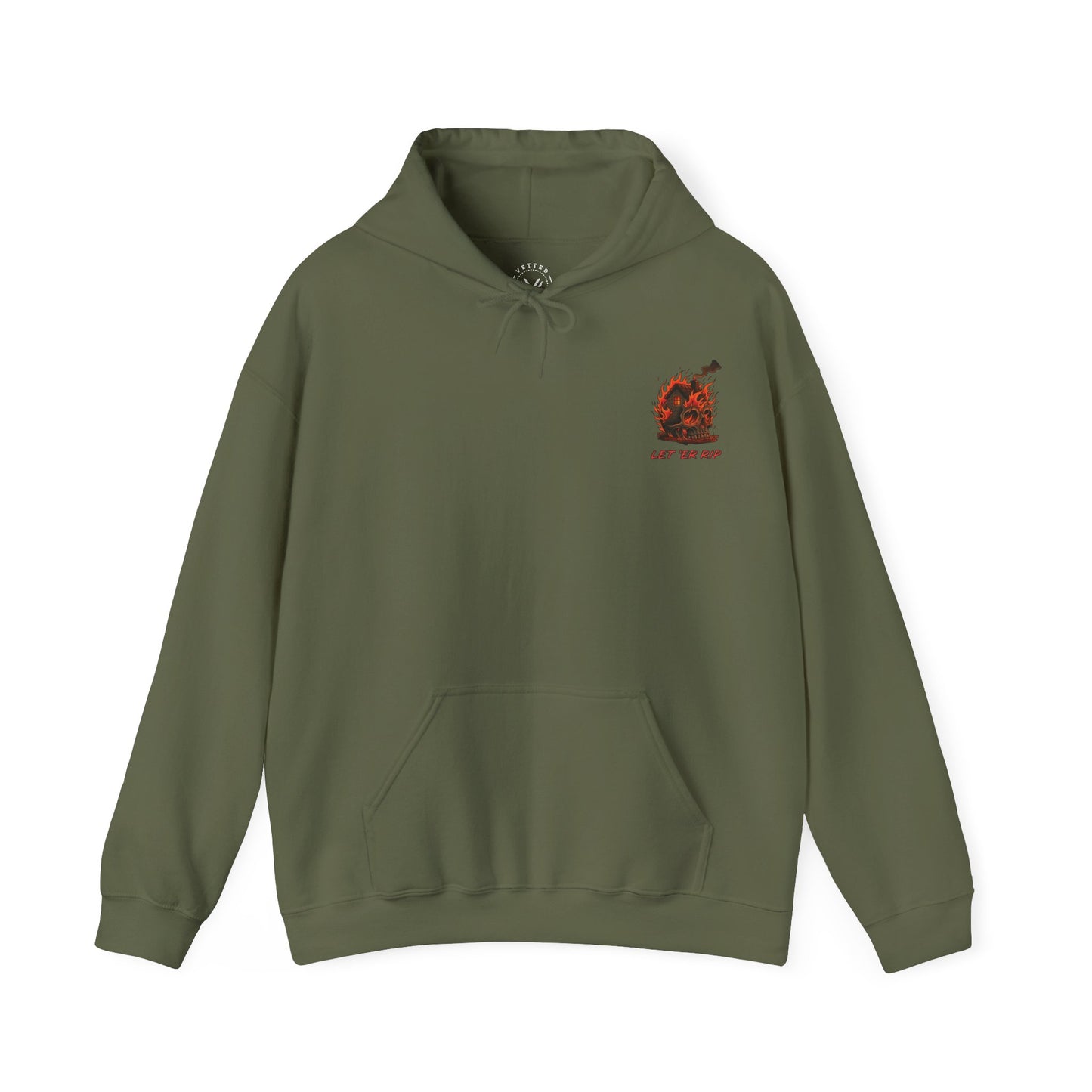 Let 'Er Rip Hoodie (Front Only) Gildan