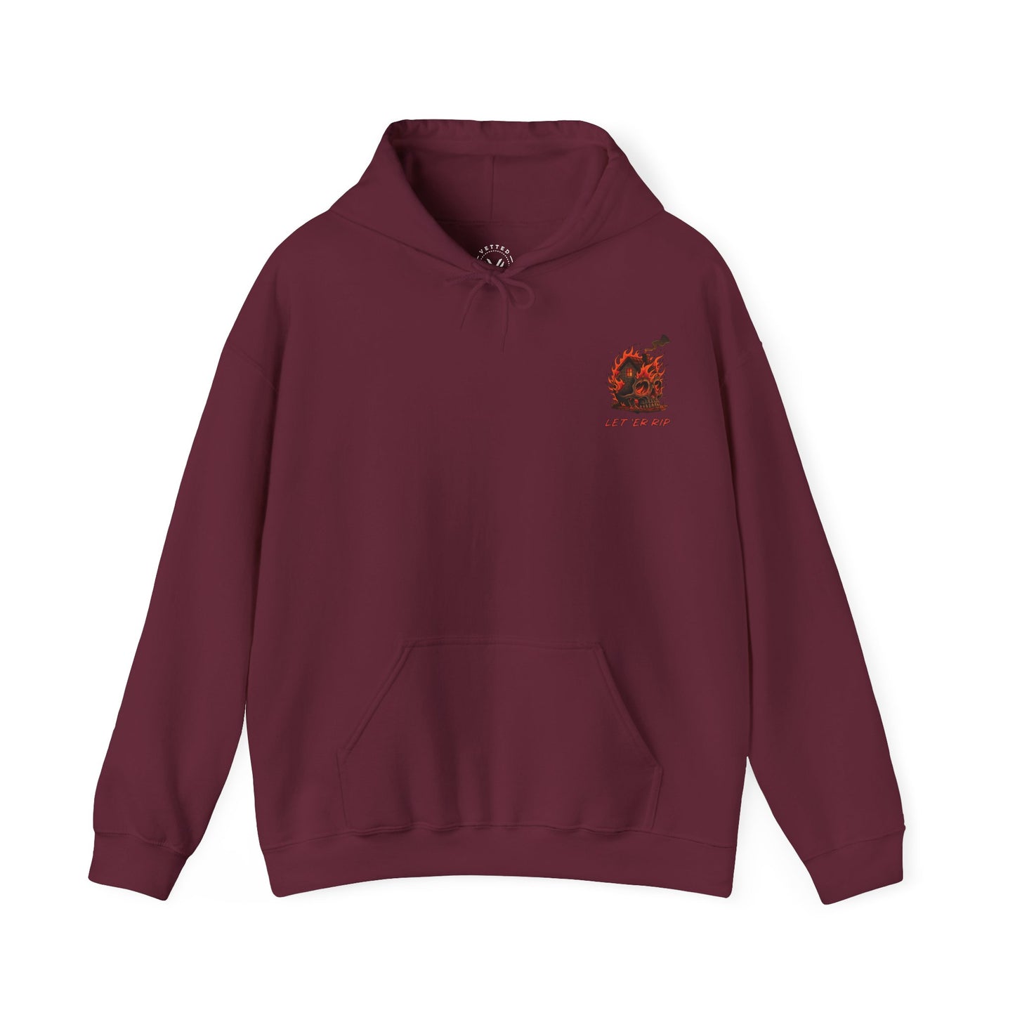 Let 'Er Rip Hoodie (Front Only) Gildan