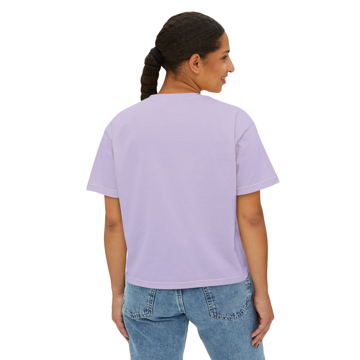 Vetted V Leather Women's Boxy Tee - Minimal Logo Crop T-Shirt